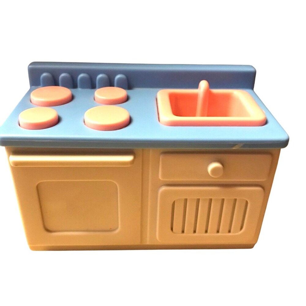 Miniature Little Tikes Kitchen Set Toy For Kids Blue & Pink Plastic